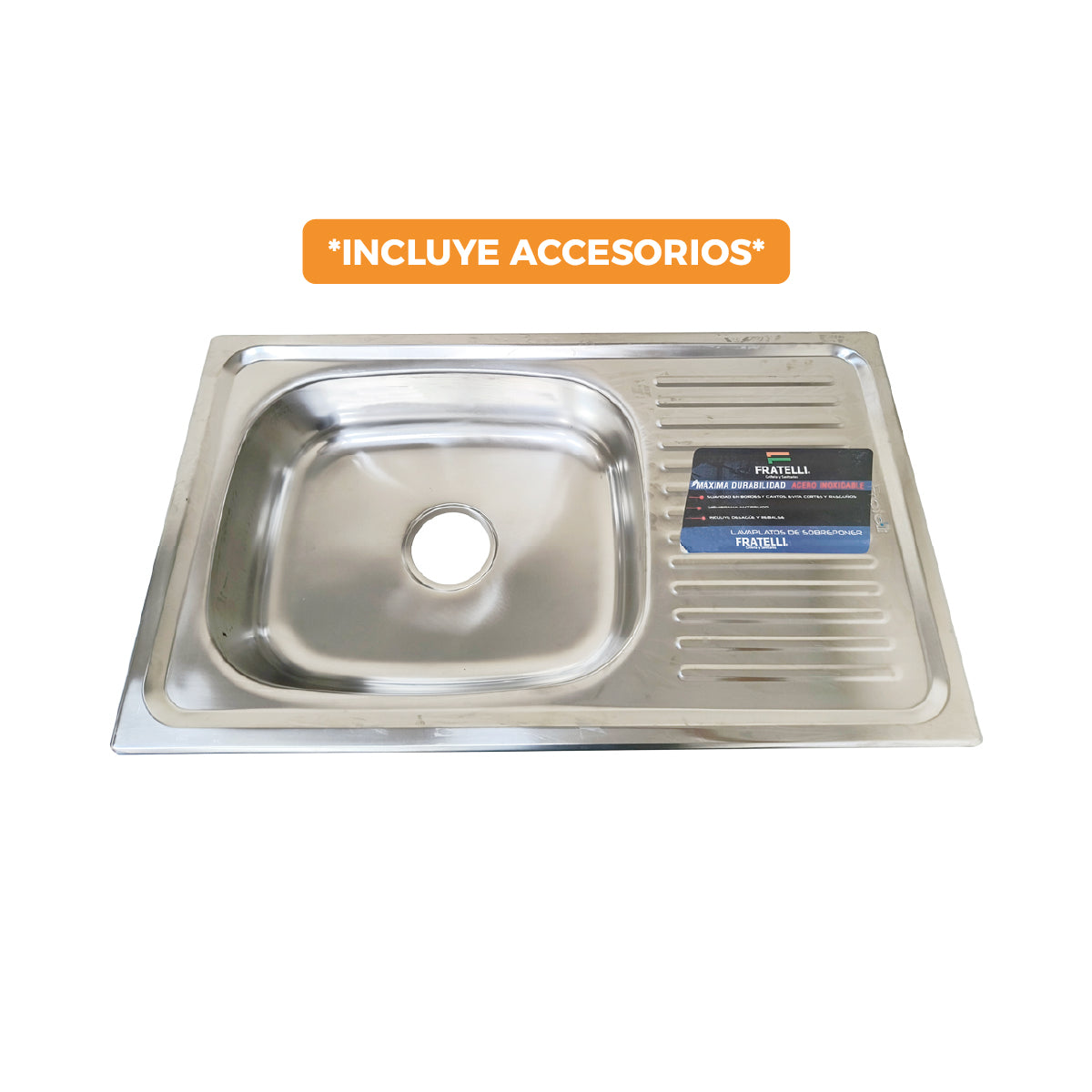 Lp-7545 Lavadero Premium (P) Acero Inox. (Cr) 75X45X15 Cm - Fratelli